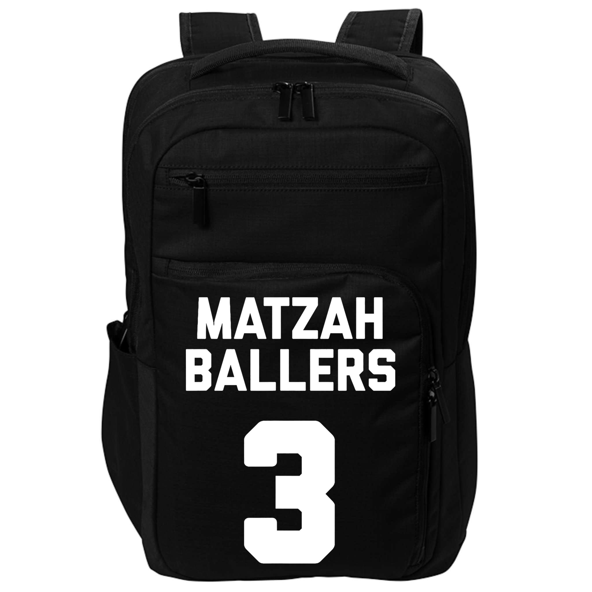 Matzah Baller 3 Funny Jewish Matzo Ball Pun Basketball Team Impact Tech Backpack