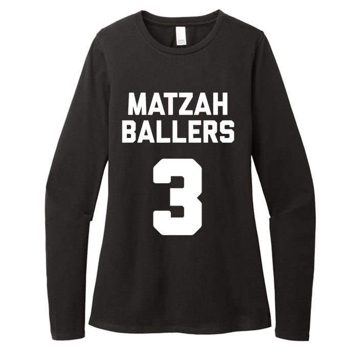 Matzah Baller 3 Funny Jewish Matzo Ball Pun Basketball Team Womens CVC Long Sleeve Shirt