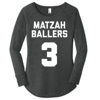 Matzah Baller 3 Funny Jewish Matzo Ball Pun Basketball Team Women's Perfect Tri Tunic Long Sleeve Shirt