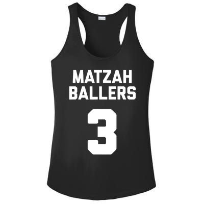 Matzah Baller 3 Funny Jewish Matzo Ball Pun Basketball Team Ladies PosiCharge Competitor Racerback Tank