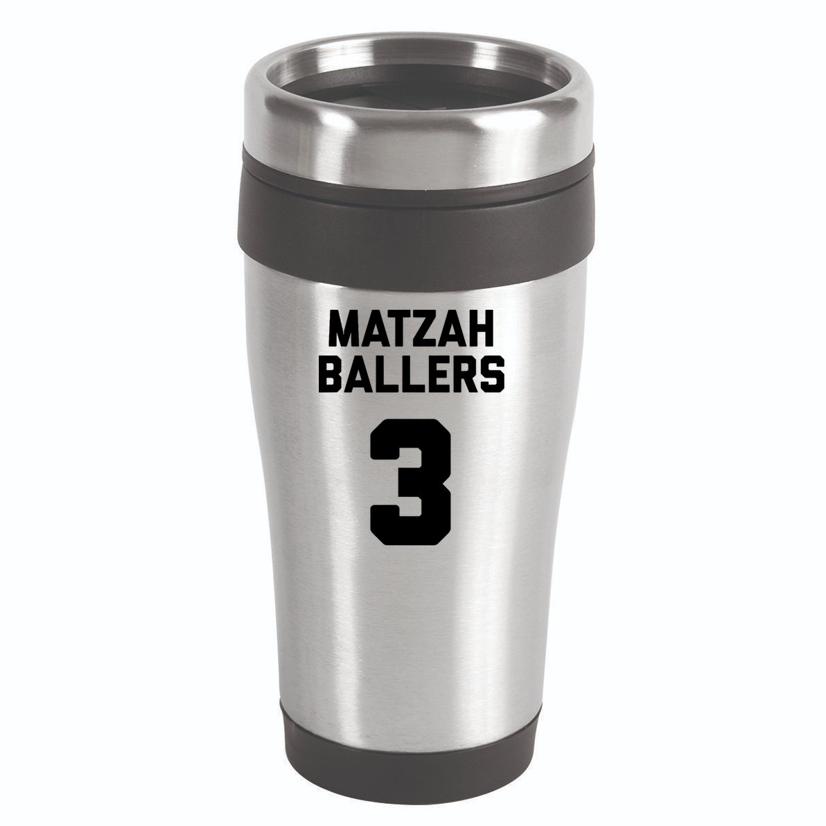 Matzah Baller 3 Funny Jewish Matzo Ball Pun Basketball Team 16oz Travel Tumbler