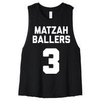 Matzah Baller 3 Funny Jewish Matzo Ball Pun Basketball Team Women's Racerback Cropped Tank