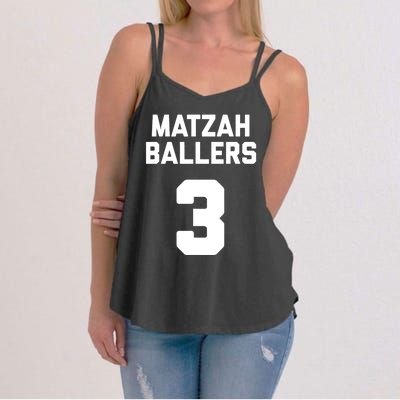 Matzah Baller 3 Funny Jewish Matzo Ball Pun Basketball Team Women's Strappy Tank