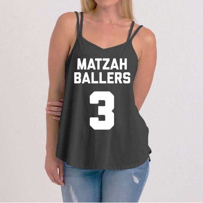 Matzah Baller 3 Funny Jewish Matzo Ball Pun Basketball Team Women's Strappy Tank