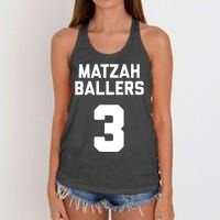 Matzah Baller 3 Funny Jewish Matzo Ball Pun Basketball Team Women's Knotted Racerback Tank