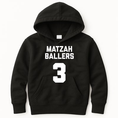 Matzah Baller 3 Funny Jewish Matzo Ball Pun Basketball Team Kids Hoodie