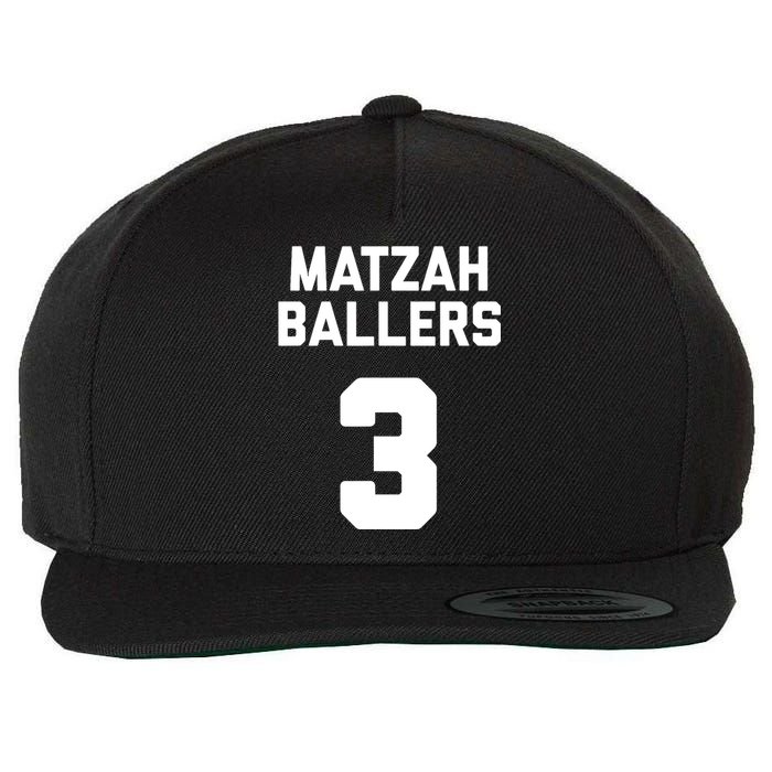 Matzah Baller 3 Funny Jewish Matzo Ball Pun Basketball Team Wool Snapback Cap