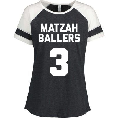 Matzah Baller 3 Funny Jewish Matzo Ball Pun Basketball Team Enza Ladies Jersey Colorblock Tee