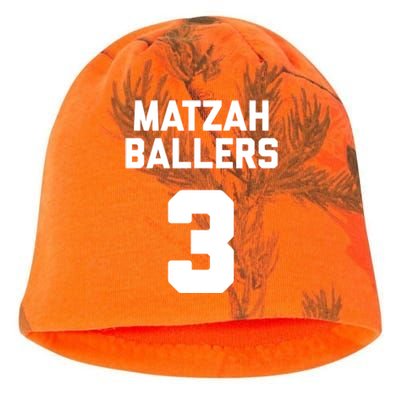 Matzah Baller 3 Funny Jewish Matzo Ball Pun Basketball Team Kati - Camo Knit Beanie