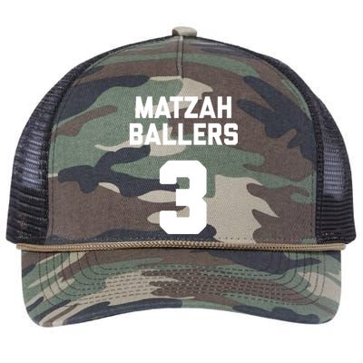 Matzah Baller 3 Funny Jewish Matzo Ball Pun Basketball Team Retro Rope Trucker Hat Cap