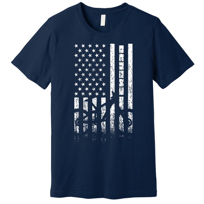 Mountain Bike 4th Of July Independence Day Patriot Flag Premium T-Shirt