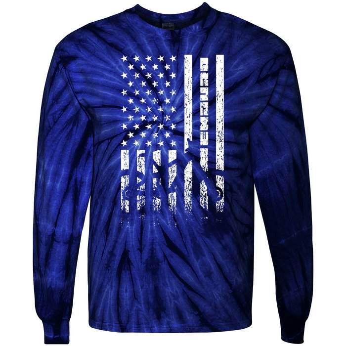 Mountain Bike 4th Of July Independence Day Patriot Flag Tie-Dye Long Sleeve Shirt