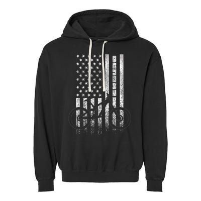 Mountain Bike 4th of July - Independence Day Patriot Flag Garment-Dyed Fleece Hoodie