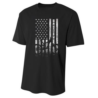 Mountain Bike 4th of July - Independence Day Patriot Flag Performance Sprint T-Shirt