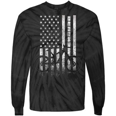 Mountain Bike 4th of July - Independence Day Patriot Flag Tie-Dye Long Sleeve Shirt