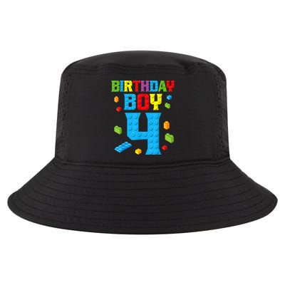 Master Builder 4th Birthday Boy 4 Four Year Building Bricks Cool Comfort Performance Bucket Hat