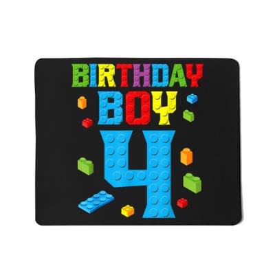 Master Builder 4th Birthday Boy 4 Four Year Building Bricks Mousepad