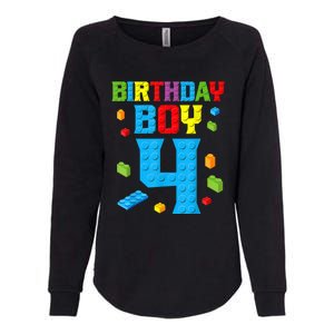 Master Builder 4th Birthday Boy 4 Four Year Building Bricks Womens California Wash Sweatshirt