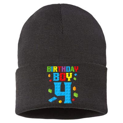 Master Builder 4th Birthday Boy 4 Four Year Building Bricks Sustainable Knit Beanie