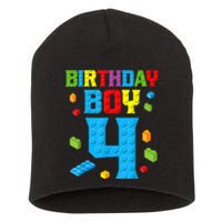 Master Builder 4th Birthday Boy 4 Four Year Building Bricks Short Acrylic Beanie