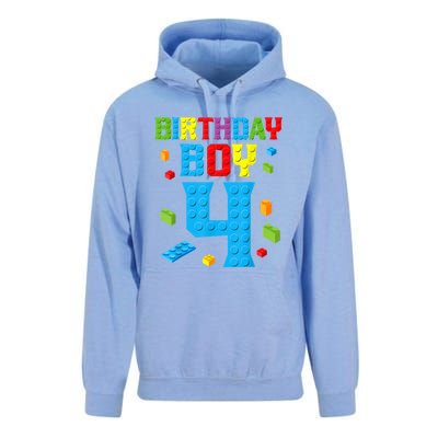 Master Builder 4th Birthday Boy 4 Four Year Building Bricks Unisex Surf Hoodie