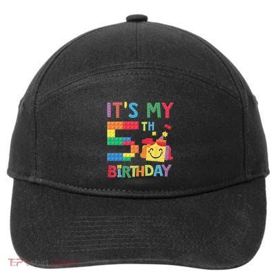 Master Builder 5th ItS My 5th Birthday Brick Blocks 7-Panel Snapback Hat