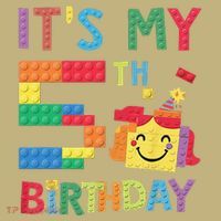 Master Builder 5th ItS My 5th Birthday Brick Blocks Button