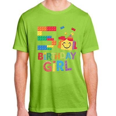 Master Builder 5th Birthday Girl 5 Year Old Brick Blocks Adult ChromaSoft Performance T-Shirt