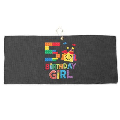 Master Builder 5th Birthday Girl 5 Year Old Brick Blocks Large Microfiber Waffle Golf Towel