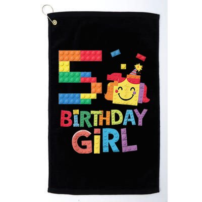 Master Builder 5th Birthday Girl 5 Year Old Brick Blocks Platinum Collection Golf Towel