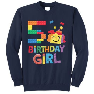 Master Builder 5th Birthday Girl 5 Year Old Brick Blocks Tall Sweatshirt