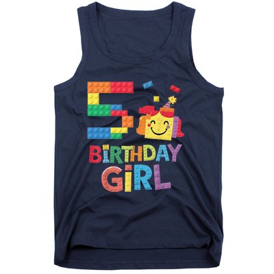 Master Builder 5th Birthday Girl 5 Year Old Brick Blocks Tank Top