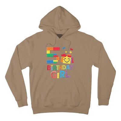 Master Builder 5th Birthday Girl 5 Year Old Brick Blocks Hoodie