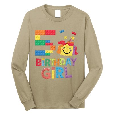 Master Builder 5th Birthday Girl 5 Year Old Brick Blocks Long Sleeve Shirt