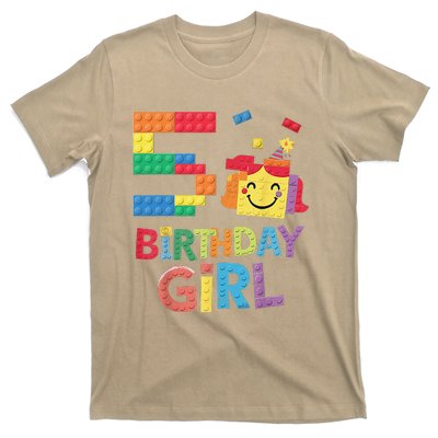 Master Builder 5th Birthday Girl 5 Year Old Brick Blocks T-Shirt