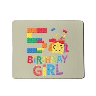 Master Builder 5th Birthday Girl 5 Year Old Brick Blocks Mousepad