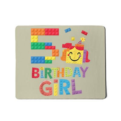 Master Builder 5th Birthday Girl 5 Year Old Brick Blocks Mousepad