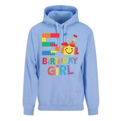 Master Builder 5th Birthday Girl 5 Year Old Brick Blocks Unisex Surf Hoodie