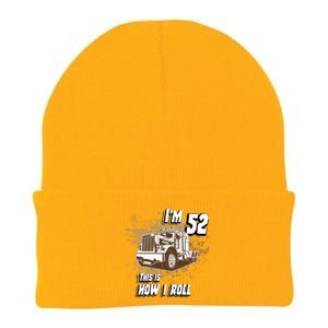 Men Birthday 52 Years Old Trucker Im 52 This Is How I Roll Gift Knit Cap Winter Beanie