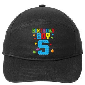 Master Builder 5th Birthday Boy 5 Five Year Building Bricks 7-Panel Snapback Hat