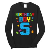 Master Builder 5th Birthday Boy 5 Five Year Building Bricks Long Sleeve Shirt