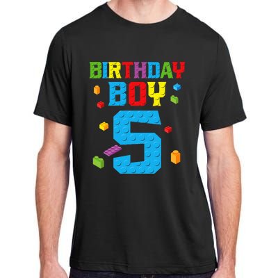 Master Builder 5th Birthday Boy 5 Five Year Building Bricks Adult ChromaSoft Performance T-Shirt