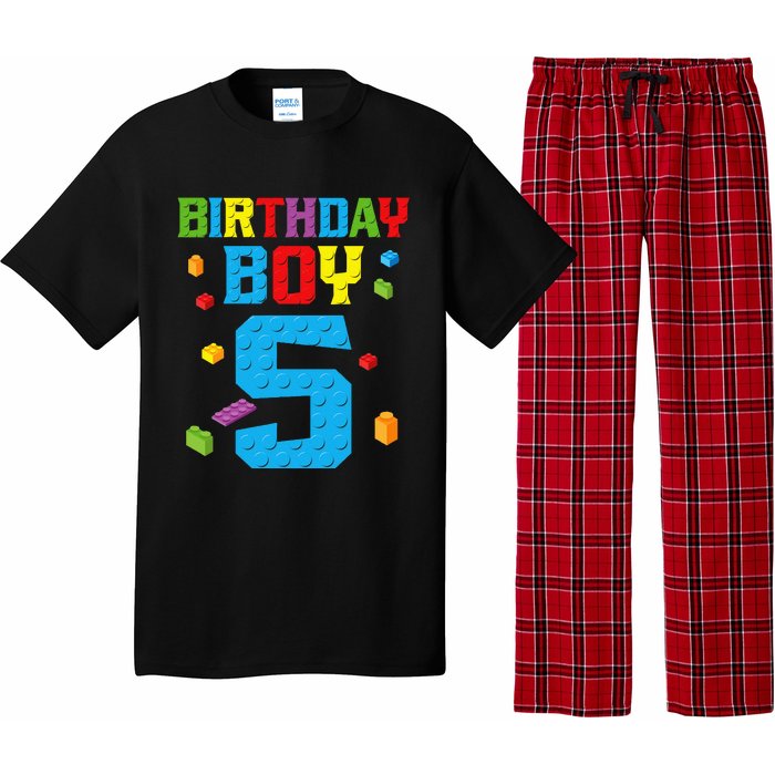 Master Builder 5th Birthday Boy 5 Five Year Building Bricks Pajama Set