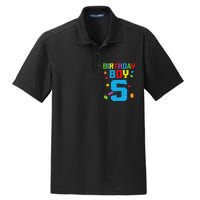 Master Builder 5th Birthday Boy 5 Five Year Building Bricks Dry Zone Grid Polo