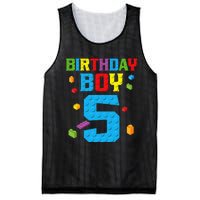 Master Builder 5th Birthday Boy 5 Five Year Building Bricks Mesh Reversible Basketball Jersey Tank