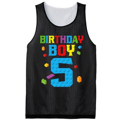 Master Builder 5th Birthday Boy 5 Five Year Building Bricks Mesh Reversible Basketball Jersey Tank