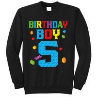 Master Builder 5th Birthday Boy 5 Five Year Building Bricks Tall Sweatshirt