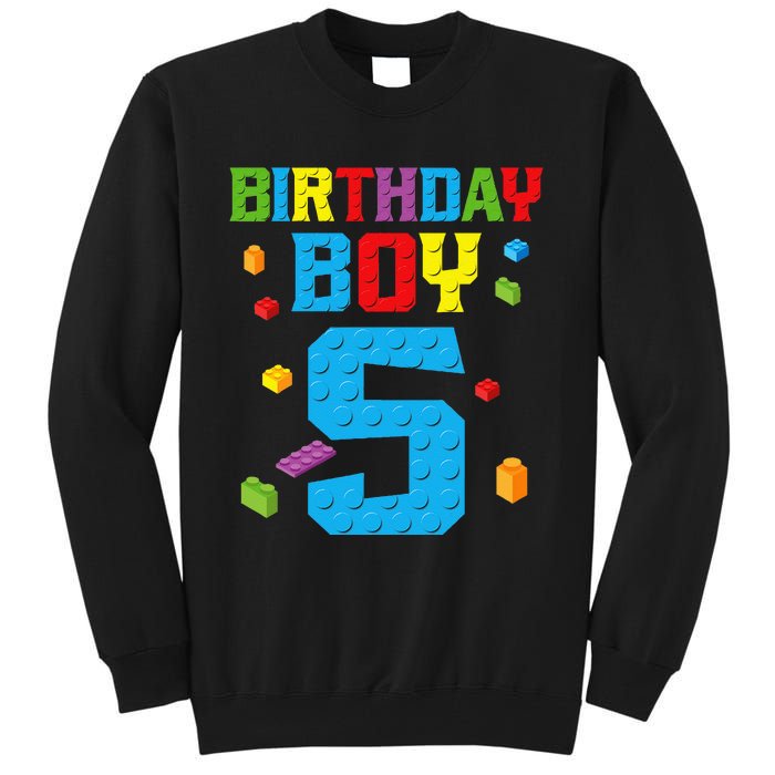 Master Builder 5th Birthday Boy 5 Five Year Building Bricks Tall Sweatshirt