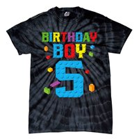 Master Builder 5th Birthday Boy 5 Five Year Building Bricks Tie-Dye T-Shirt