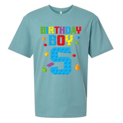 Master Builder 5th Birthday Boy 5 Five Year Building Bricks Sueded Cloud Jersey T-Shirt